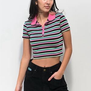💋HP💋 aLaB Neon Pop Zip-Up Crop Top